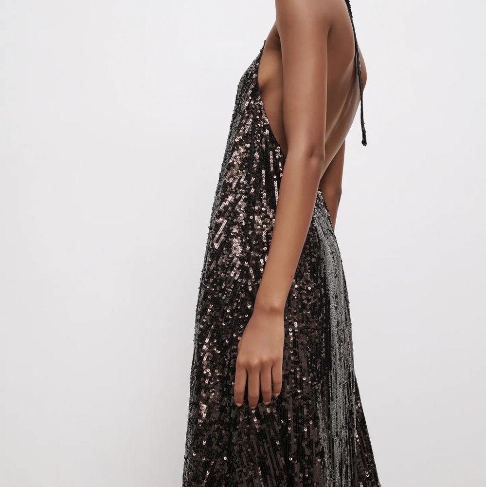 ZARA| SEQUIN HALTER DRESS